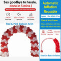 Self-inflating balloon arch, balloon arch frame, balloons with air nozzles, support bulk inflation
